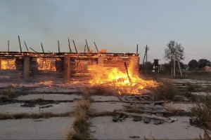 В селе Александровского района загорелся заброшенный коровник
