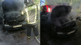 В Карабаново загорелась машина