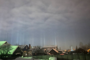 В небе над Киржачом заметили световые столбы