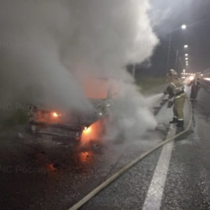 Во Владимирской области на трассе М-7 сгорела машина