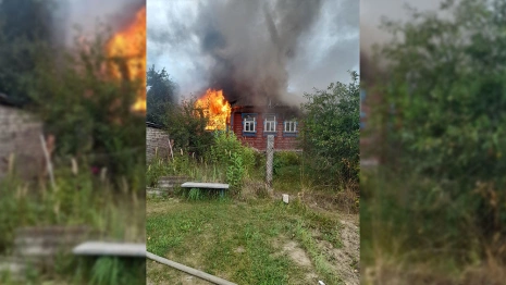Во Владимирской области огонь охватил частный дом