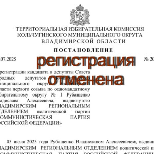 В Кольчугино суд снял с выборов кандидатуру депутата от «КПРФ»