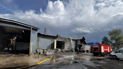 В деревне под Собинкой мощный пожар охватил автосервис