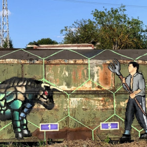 Владимирский художник разрисовал строительный вагончик в СНТ