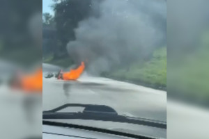 В ДТП со сгоревшим мотоциклом в центре Владимира пострадал 41-летний мужчина