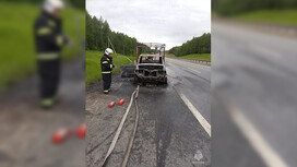 На трассе М-8 во Владимирской области сгорел автомобиль