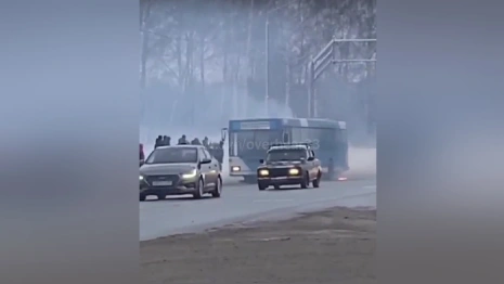 Во Владимире загорелся пассажирский автобус