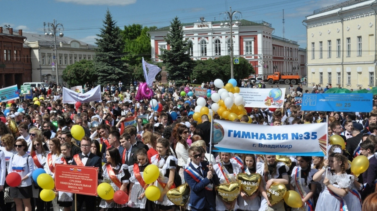 1 мая во владимире. Шествие выпускников. Городской парад выпускников. Праздник в городе.