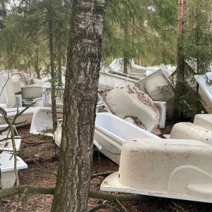 Во владимирском лесу растащили кладбище ванн