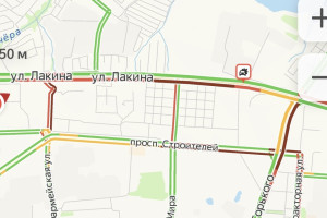Проспект строителей во Владимире встал в мертвой пробке