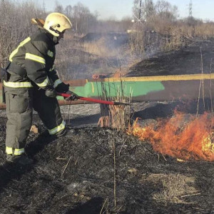 Во Владимире около завода металлоизделий загорелась трава