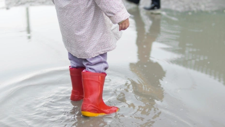 В Александрове дождевая вода затопила придомовую территорию