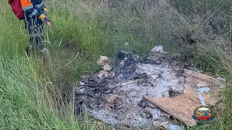В СНТ под Камешково загорелась сухая трава