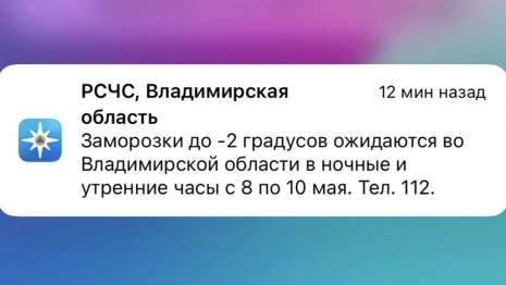 МЧС предупредило жителей Владимирской области о трехдневных заморозках