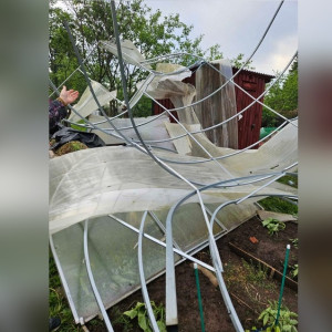 Во Владимире в СНТ во время грозы снесло теплицы и побило урожай 