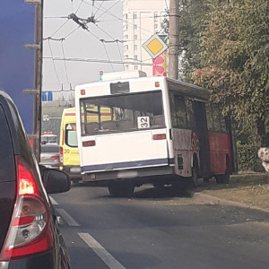 Во Владимире автобус вылетел с дороги и едва не врезался в столб