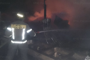 В деревне под Гусь-Хрустальным загорелась пилорама