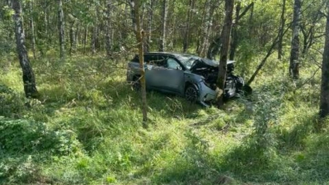В Камешковском районе иномарка съехала в кювет