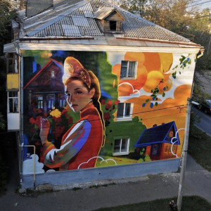 Во Владимире нарисовали граффити о мире сказок и пикселей