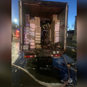 Во Владимирской области на федеральной трассе загорелся грузовик