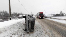 Внедорожник перевернулся на М-7 в Вязниковском районе