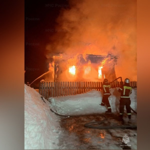 Во Владимирской области деревенский дом сгорел дотла 