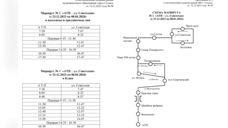 В Суздале до 8 января изменятся маршруты и расписание автобусов