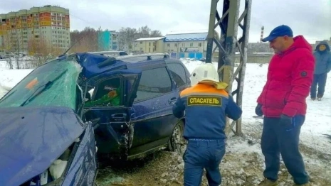 В Коврове инвалид на Приоре врезался в столб: мужчину спасли сотрудники МЧС