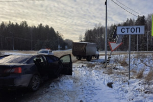 В Гусь-Хрустальном районе иномарка влетела в светофор