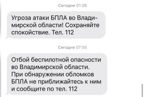 Владимирцам запретили приближаться к обломкам БПЛА после угрозы атаки 12 февраля