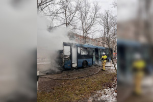В Гусь-Хрустальном загорелся автобус