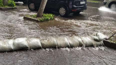 У владимирского центра современной культуры «Флигель» сделали дамбу из мешков