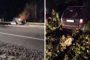 Очевидцы сообщили о жутком ДТП с пожаром под Владимиром