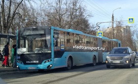 Во Владимире на маршрут вышел автобус-гармошка