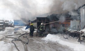 В деревне под Александровом загорелся склад