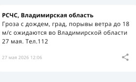 МЧС предупредило владимирцев о надвигающемся урагане с градом