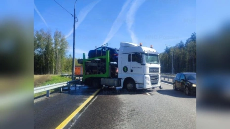 На М-12 во Владимирской области загорелся автовоз