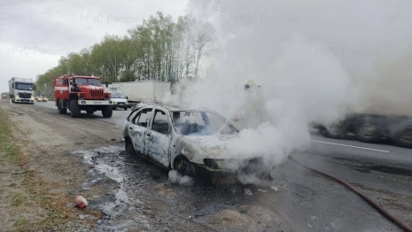 На М-7 в Ковровском районе сгорела легковушка