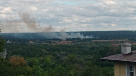 Под Владимиром сгорело поле в пойме Клязьмы