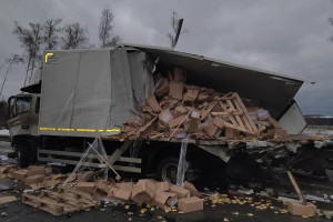 На М-7 под Вязниками столкнулись 3 грузовика