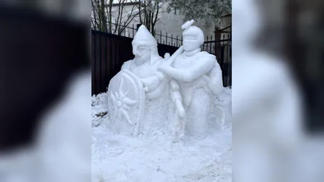 В центре Юрьев-Польского появились снежные фигуры