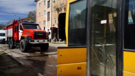 В Муроме на остановке загорелся автобус