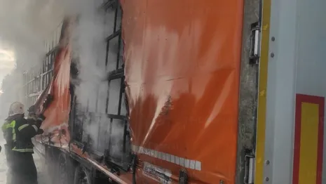 На трассе М-7 во Владимирской области сгорел грузовик