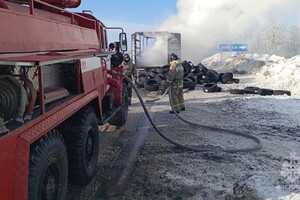 На трассе М-7 Волга во Владимирской области сгорел перевозивший шины грузовик 
