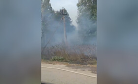 Во Владимирской области около поселка Улыбышево лес загорелся в двух местах