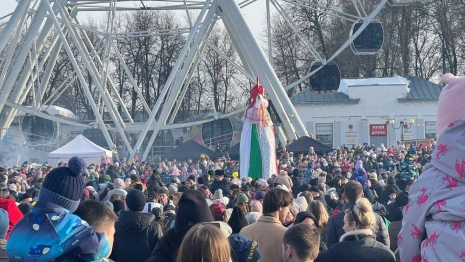 Во Владимире сожгли чучело Масленицы
