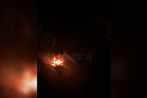 В Александрове иномарка врезалась в столб и полностью сгорела