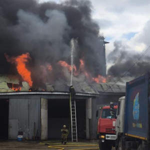 Спасатели показали кадры с места пожара в автосервисе под Собинкой