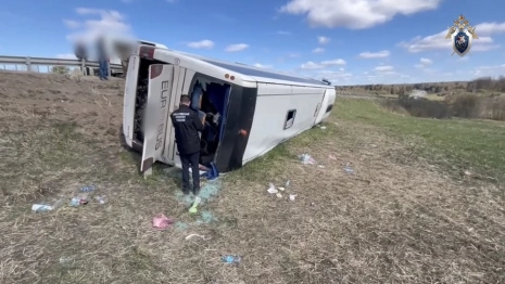 Появилось видео с места ДТП с 35 пострадавшими паломниками во Владимирской области
