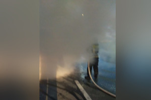 Во Владимирской области на трассе М-7 Волга машина загорелась после ДТП